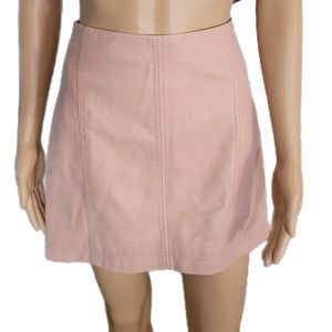 Free People modern femme vegan suede mini skirt pink 6